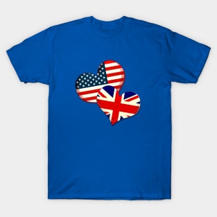 USA and UK hearts T-Shirt